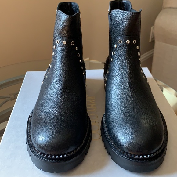 NEW Jimmy Choo Burrow Studded Chelsea Boots 35.5 - Picture 6 of 12